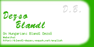 dezso blandl business card