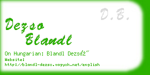 dezso blandl business card